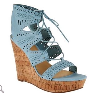 Size 9 Marc Fisher light blue wedge NIB